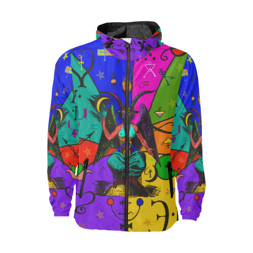 Awesome Baphomet Popart Unisex All Over Print Windbreaker (Model H23)