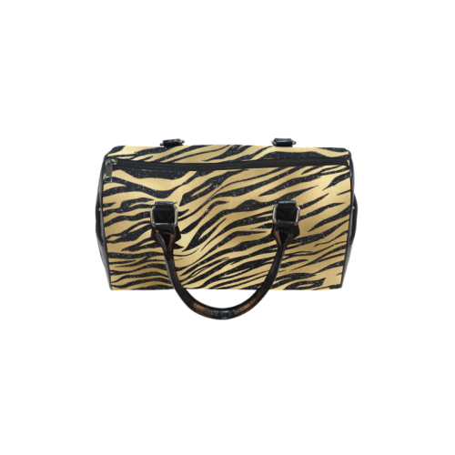 Fairlings Delight's Luxury Glam Collection- Black Zebra Stripes 53086BHBBZS Boston Handbag (Model 1621)