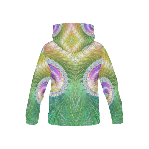 Frax Fractal Rainbow All Over Print Hoodie for Kid (USA Size) (Model H13)