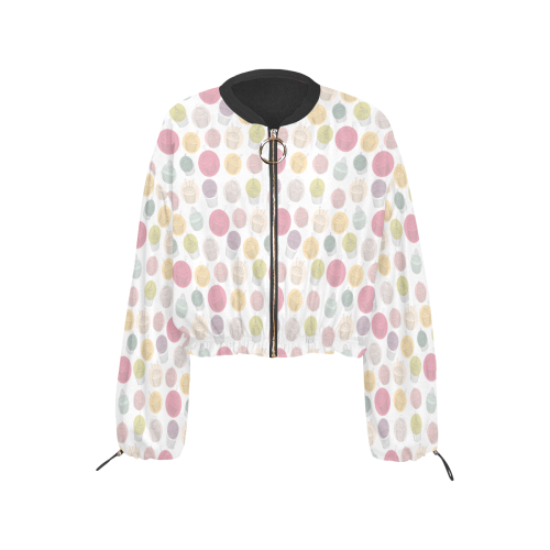 Colorful Cupcakes Cropped Chiffon Jacket for Women (Model H30)