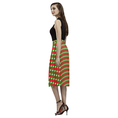 Christmas Plaid 2 Aoede Crepe Skirt (Model D16)