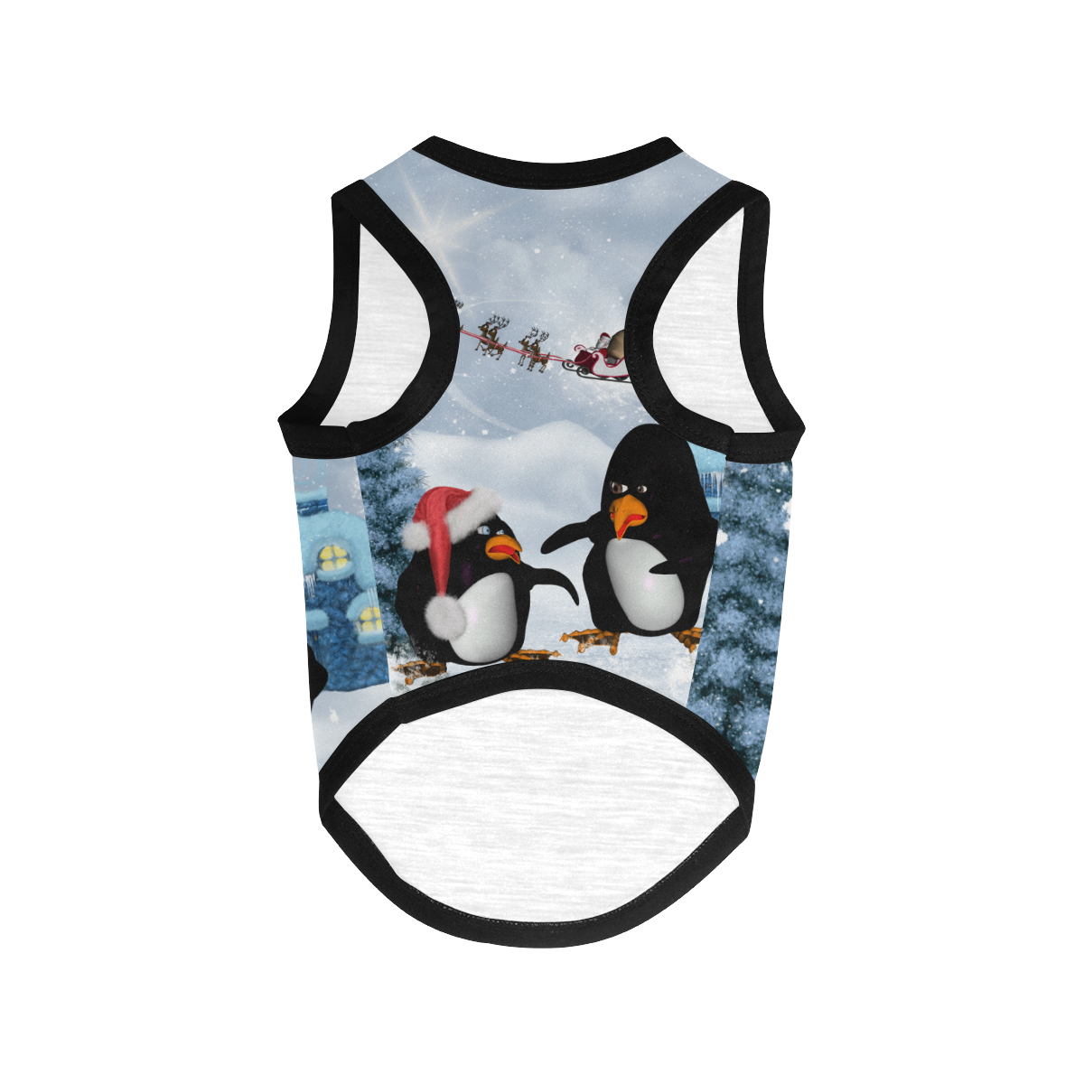 Christmas, funny, cute penguin All Over Print Pet Tank Top