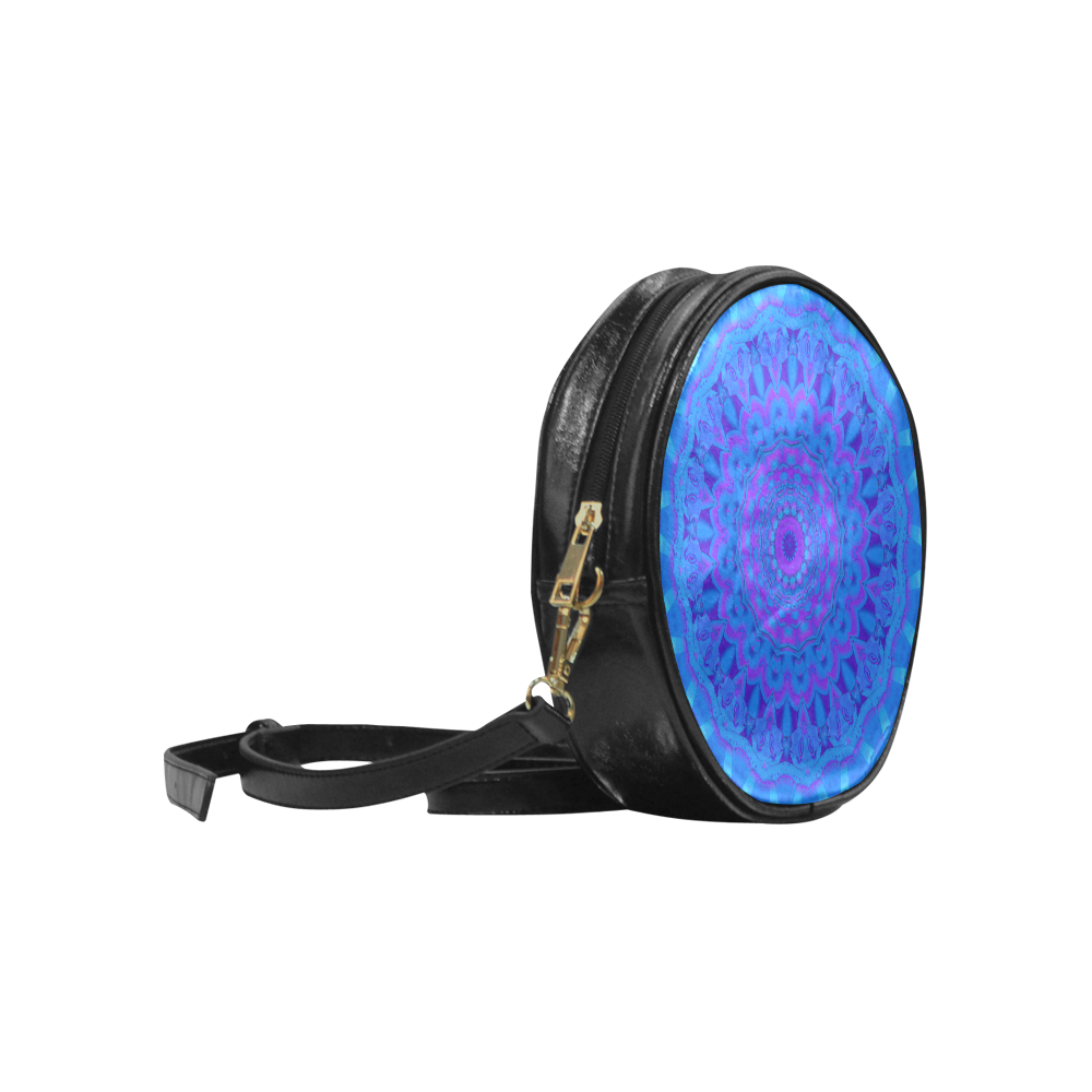 Blue Mandala Round Sling Bag (Model 1647)