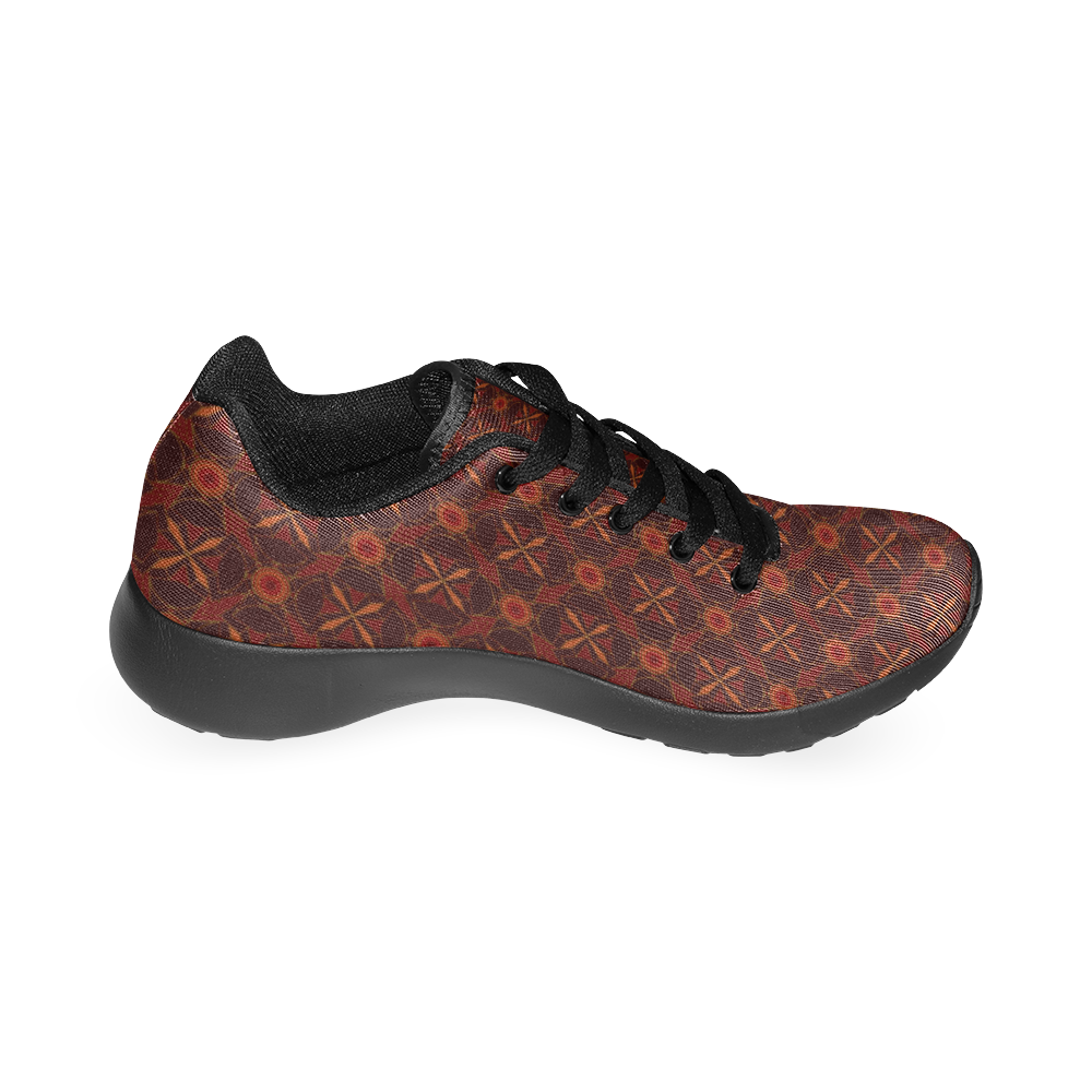 Brown Geometric Pattern Women’s Running Shoes (Model 020)