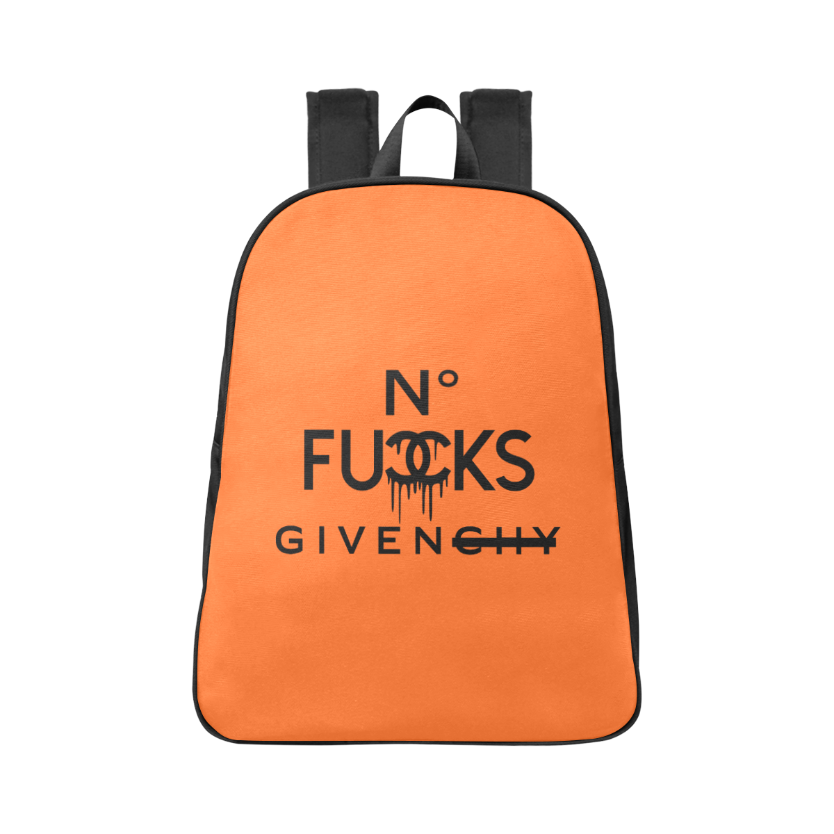 No F Given Orange Fabric School Backpack (Model 1682) (Large)
