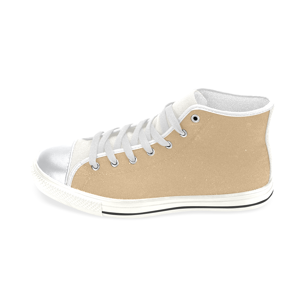 color burlywood High Top Canvas Shoes for Kid (Model 017)