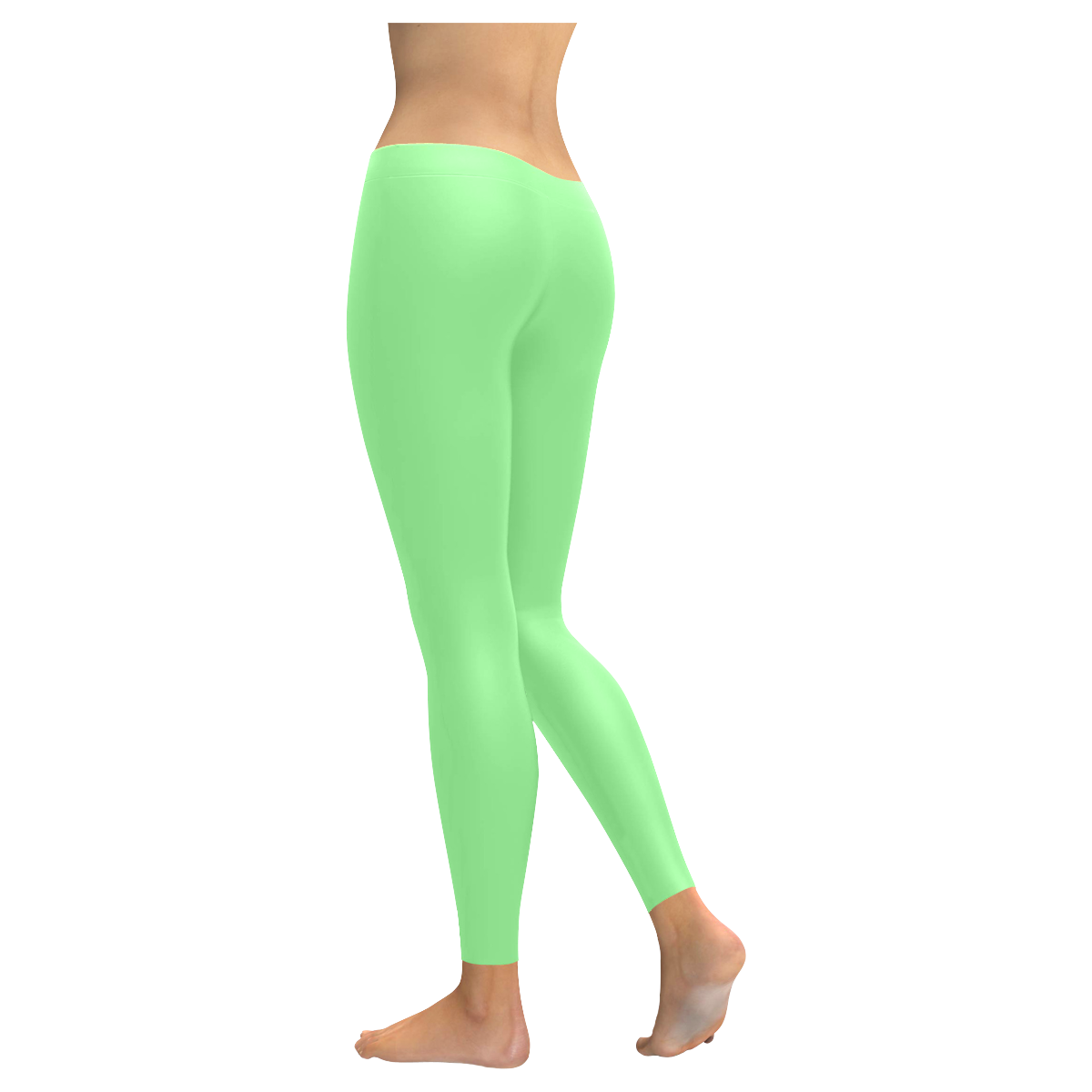 color pale green Women's Low Rise Leggings (Invisible Stitch) (Model L05)