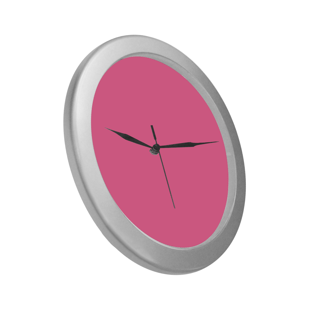 color French pink Silver Color Wall Clock