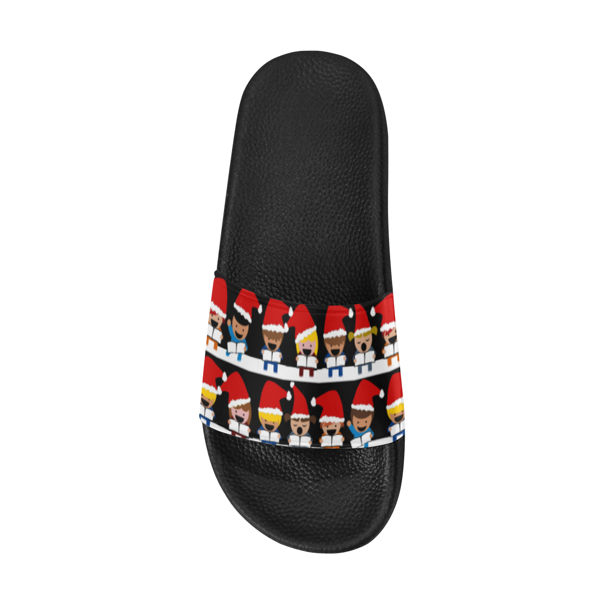 Christmas Carol Singers on Black Men's Slide Sandals (Model 057)