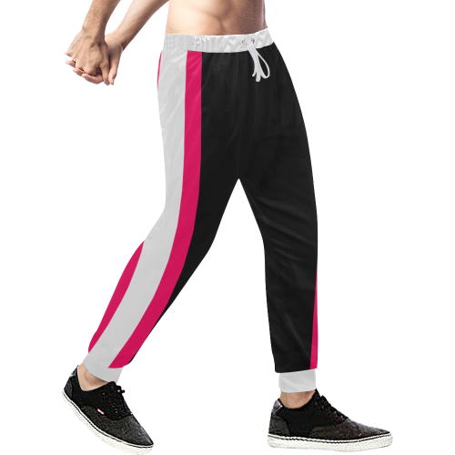 PACE BLK RED White Sweats Men's All Over Print Sweatpants/Large Size (Model L11)