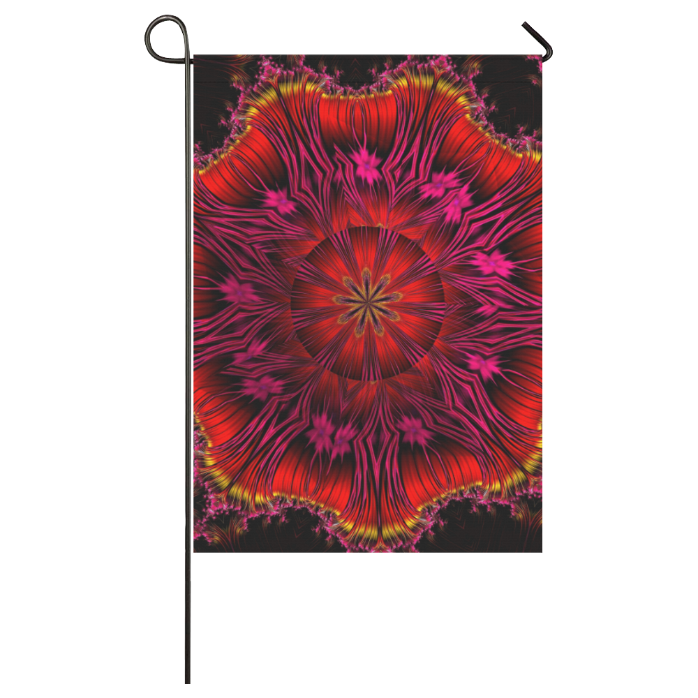 Sunset Solar Flares Fractal Abstract Garden Flag 28''x40'' （Without Flagpole）