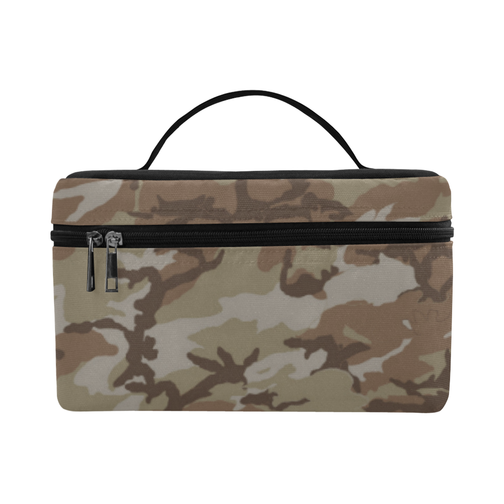 Woodland Desert Brown Camouflage Cosmetic Bag/Large (Model 1658)