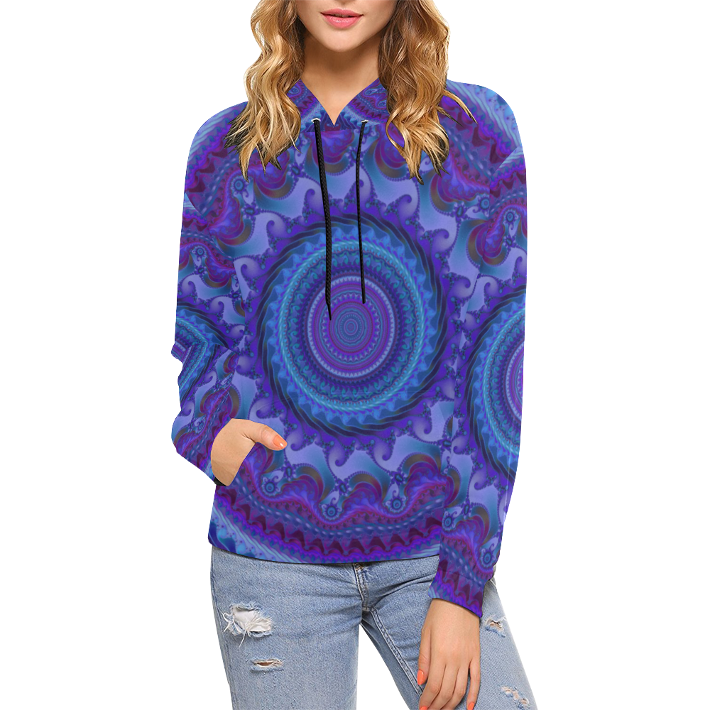 MANDALA PASSION OF LOVE All Over Print Hoodie for Women (USA Size) (Model H13)