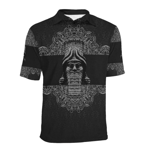 Ancient Lamassu Men's All Over Print Polo Shirt (Model T55)