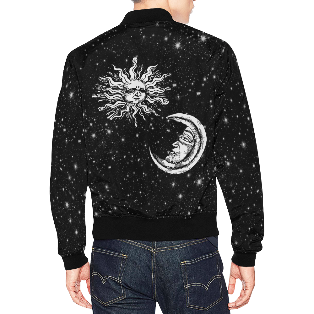 Mystic  Moon and Sun All Over Print Bomber Jacket for Men/Large Size (Model H19)