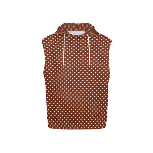 Brown polka dots All Over Print Sleeveless Hoodie for Kid (Model H15)