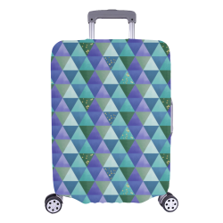 Triangle Pattern - Blue Violet Teal Green Luggage Cover/Large 26"-28"
