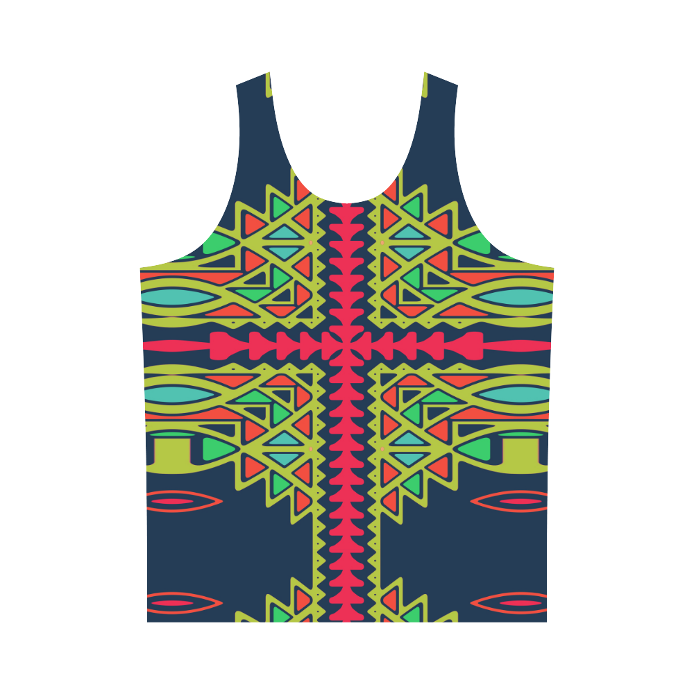 Distorted shapes on a blue background All Over Print Tank Top for Men (Model T43)