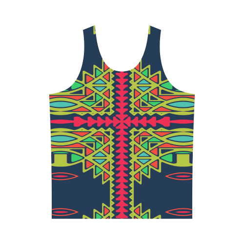 Distorted shapes on a blue background All Over Print Tank Top for Men (Model T43)