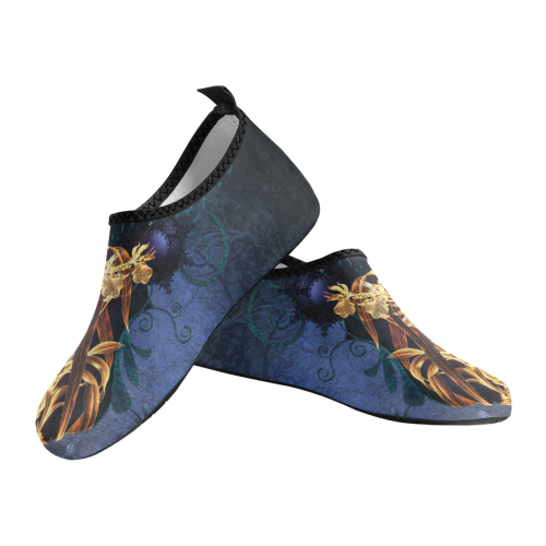 Beautiful flowers on vintage background Men's Slip-On Water Shoes (Model 056)