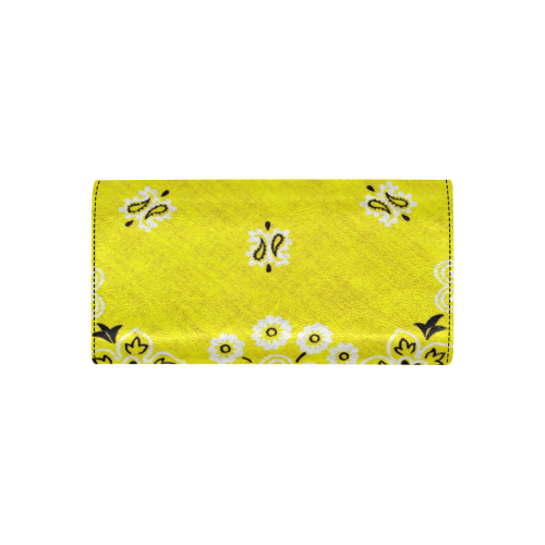 Grunge Yellow Bandana Women's Flap Wallet (Model 1707)