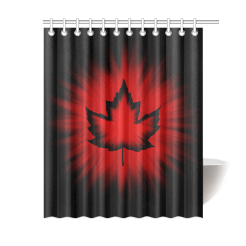 Cool Canada Black Shower Curtain 60"x72"