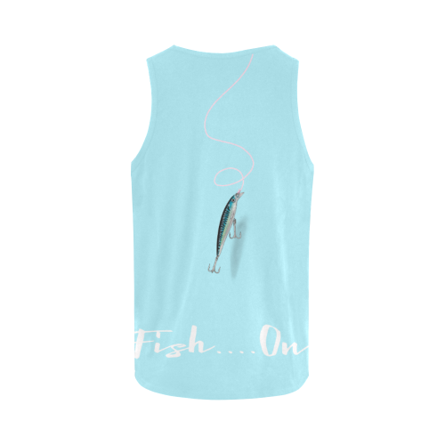 Fish on-white-Aqua All Over Print Tank Top for Women (Model T43)