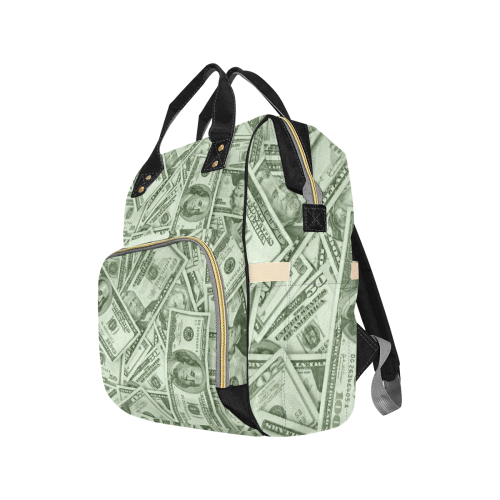 'Loaded' Hundred Dollar Bill Diaper Backpack Multi-Function Diaper Backpack/Diaper Bag (Model 1688)