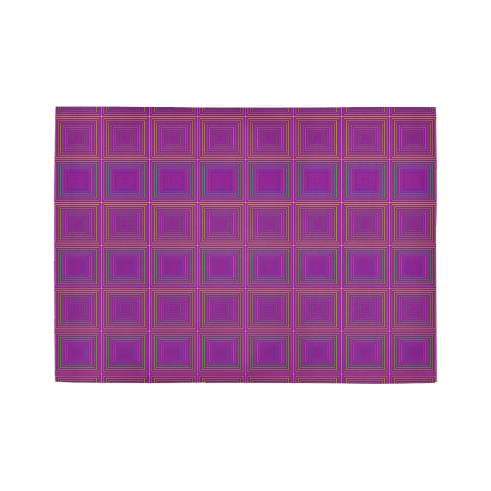 Purple gold multicolored multiple squares Area Rug7'x5'