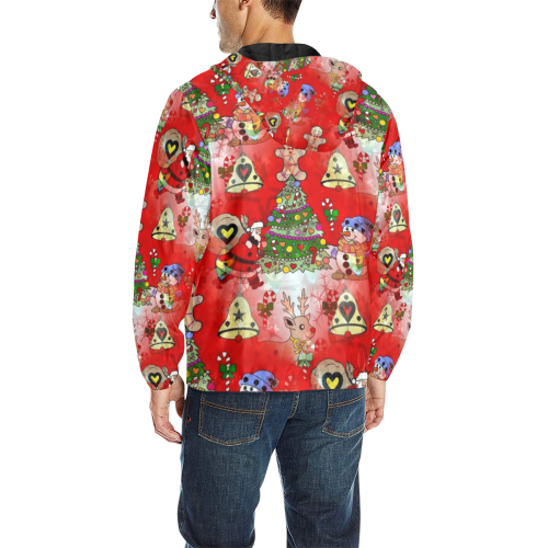 Christmas Popart by Nico Bielow All Over Print Quilted Windbreaker for Men (Model H35)