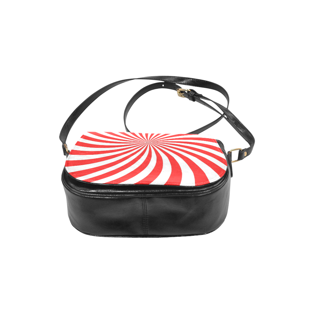PEPPERMINT TUESDAY SWIRL Classic Saddle Bag/Small (Model 1648)