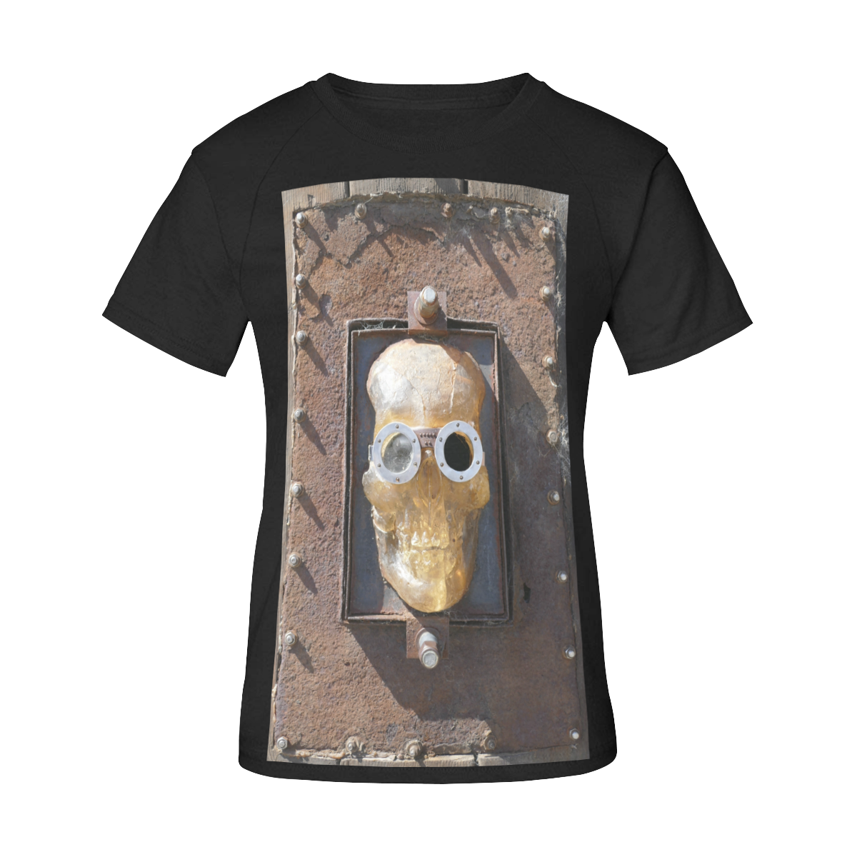 Steampunk skull pirate, photo Women's Raglan T-Shirt/Front Printing (Model T62)