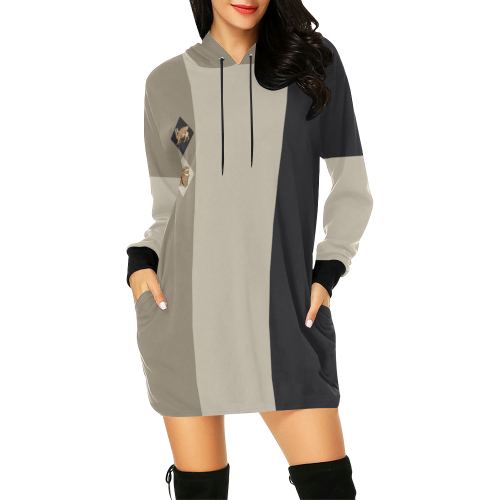 Casual Style All Over Print Hoodie Mini Dress (Model H27)