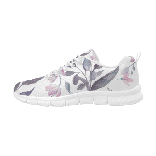Floral Pattern Women's Breathable Running Shoes (Model 055)