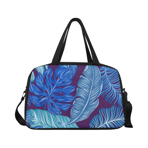 tropical blue leaves Fitness Handbag (Model 1671)