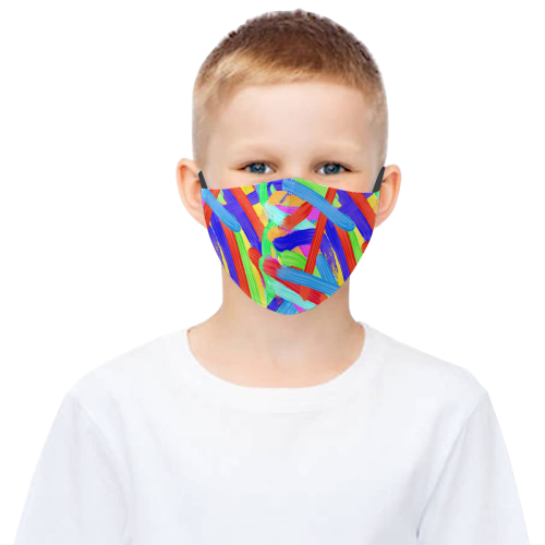 Colorful Finger Painting 3D Mouth Mask with Drawstring (Pack of 3) (Model M04)