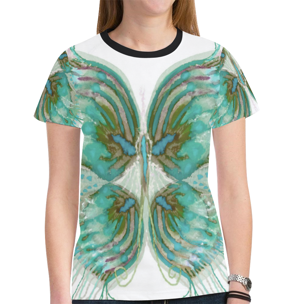 papillon1-7 New All Over Print T-shirt for Women (Model T45)