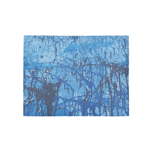 Blue splatters Area Rug 5'3''x4'