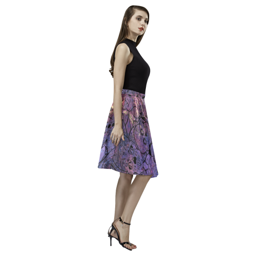 Cosmic Sugar Skulls Melete Pleated Midi Skirt (Model D15)