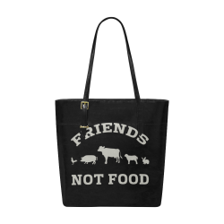 Friends Not Food (Go Vegan) Euramerican Tote Bag/Small (Model 1655)