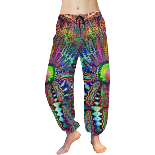 Beatnik Acid Rainbow Women's All Over Print Harem Pants (Model L18)