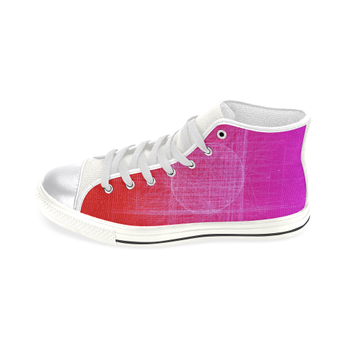 Hot Mess, Red, Pink and Purple Retro Glitch Women's Classic High Top Canvas Shoes (Model 017)