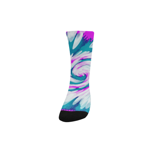 Turquoise Pink Tie Dye Swirl Abstract Kids' Custom Socks