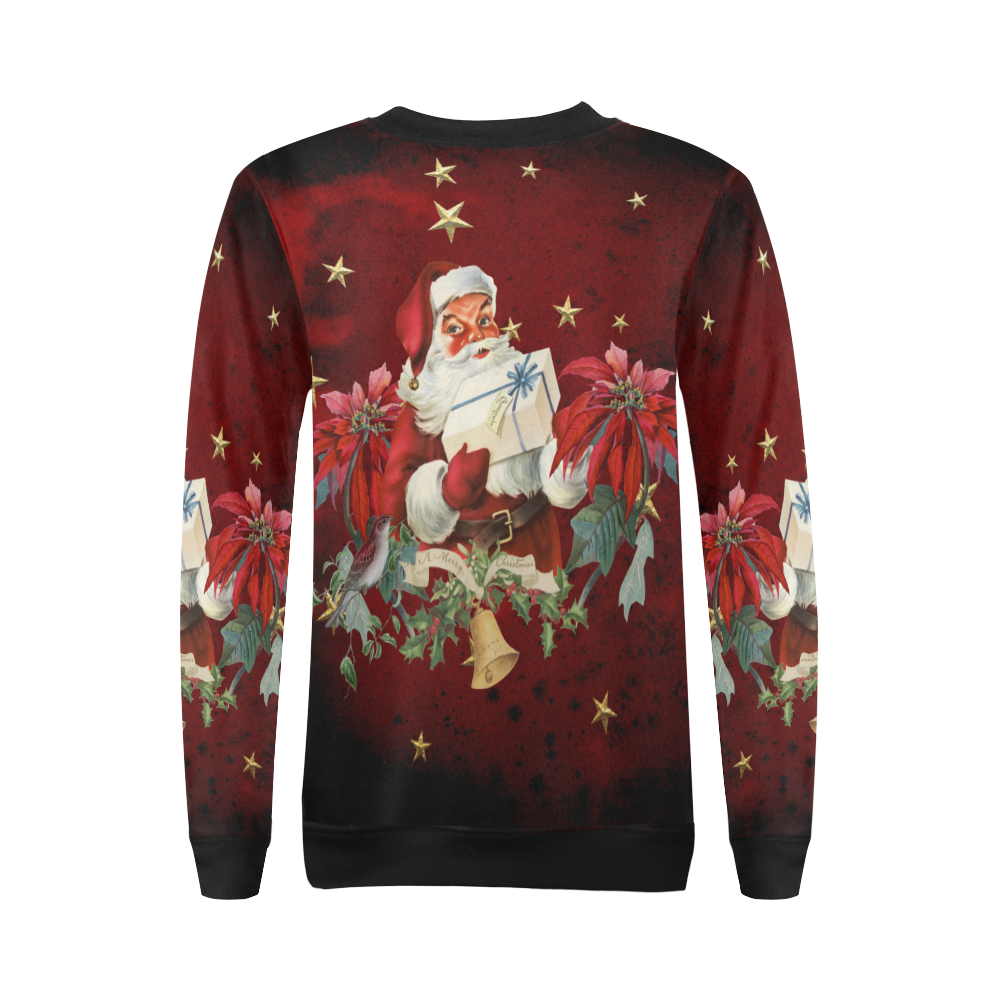 Santa Claus with gifts, vintage All Over Print Crewneck Sweatshirt for Women (Model H18)