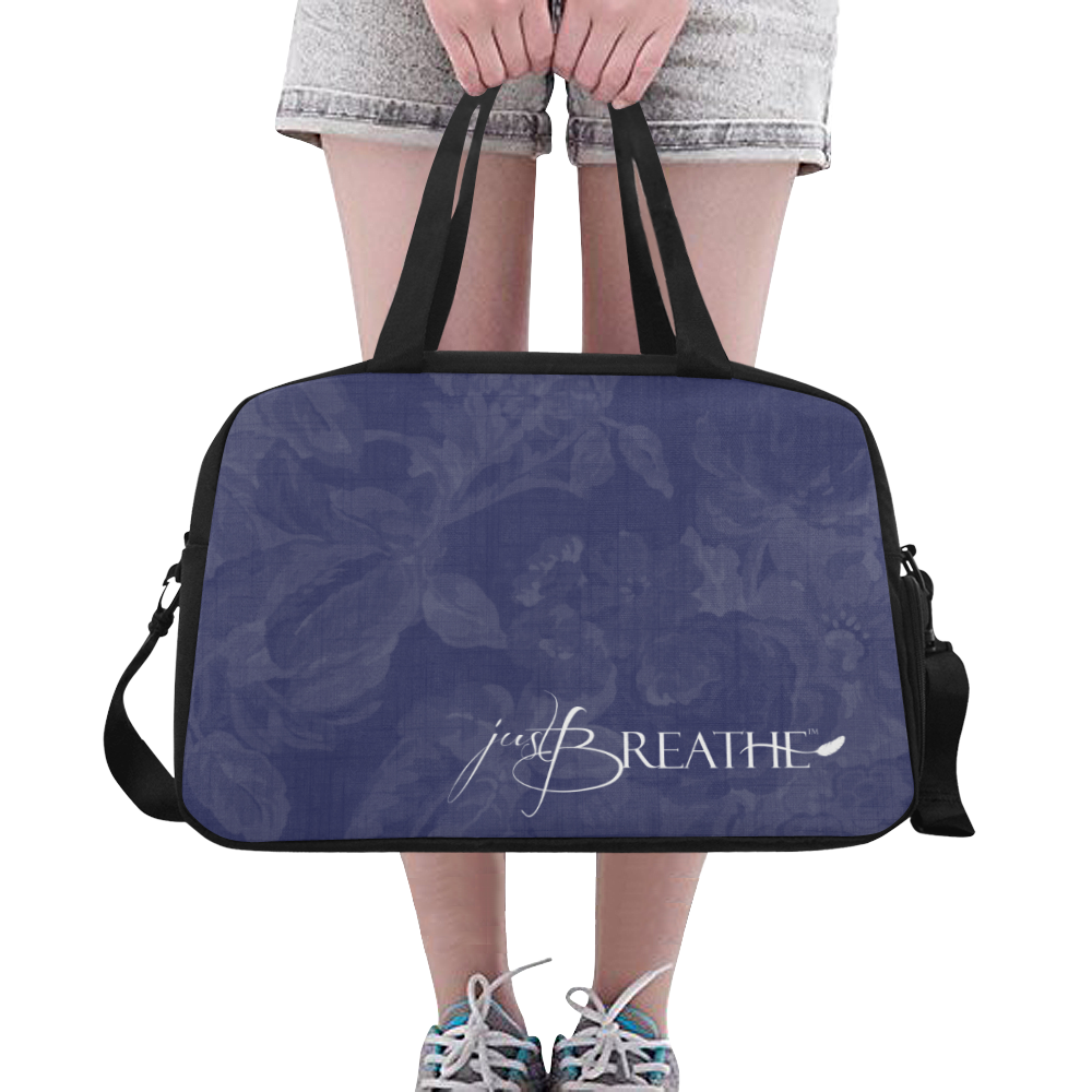 blue damask gym bag front Fitness Handbag (Model 1671)