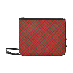 Red Tartan Plaid Pattern Slim Clutch Bag (Model 1668)