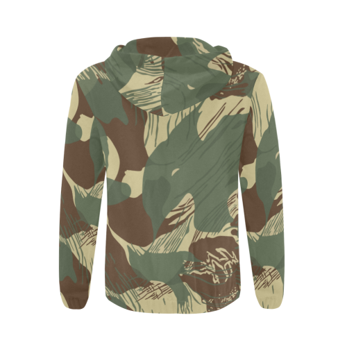Rhodesian Brushstrokes Camouflage v2 All Over Print Full Zip Hoodie for Men (Model H14)