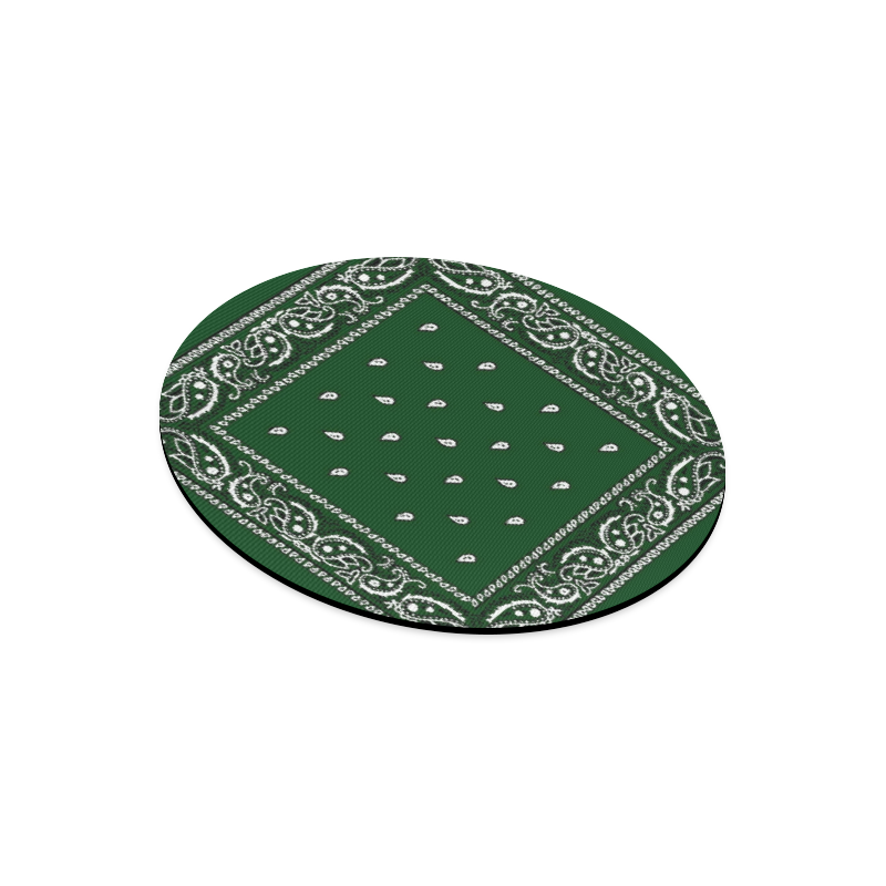 KERCHIEF PATTERN GREEN Round Mousepad