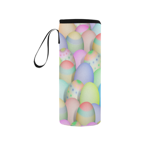 Pastel Colored Easter Eggs Neoprene Water Bottle Pouch/Medium