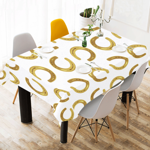 Golden horseshoe Cotton Linen Tablecloth 60" x 90"
